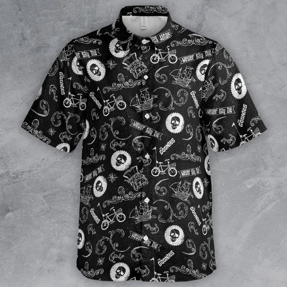 Never Say Die The Goonies Pattern Button Down Shirt - 2