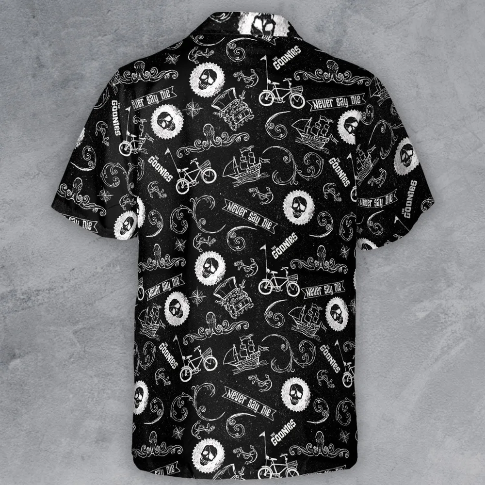 Never Say Die The Goonies Pattern Button Down Shirt - 3