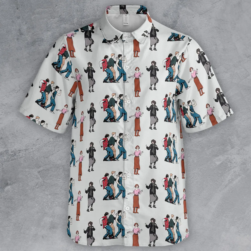 The Breakfast Club Characters Pattern Button Down Shirt - 2