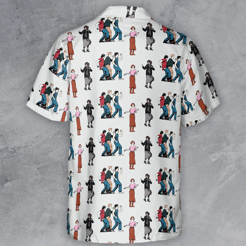 The Breakfast Club Characters Pattern Button Down Shirt - 3
