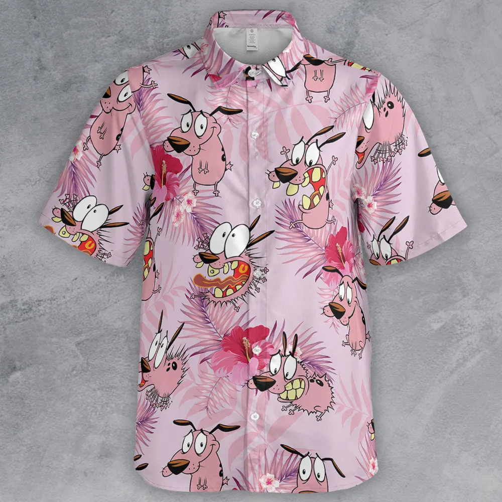 Courage the Cowardly Dog Floral Tropical Button Down Shirt - 2