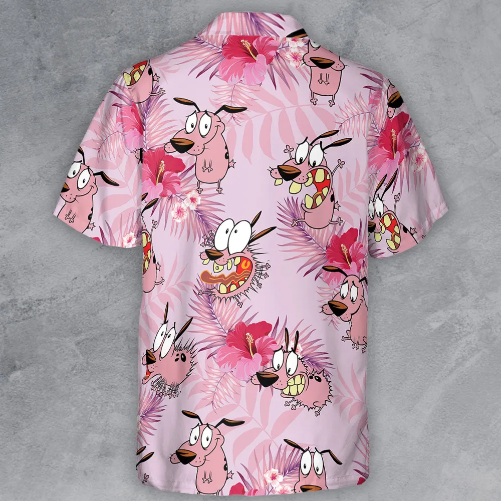 Courage the Cowardly Dog Floral Tropical Button Down Shirt - 3