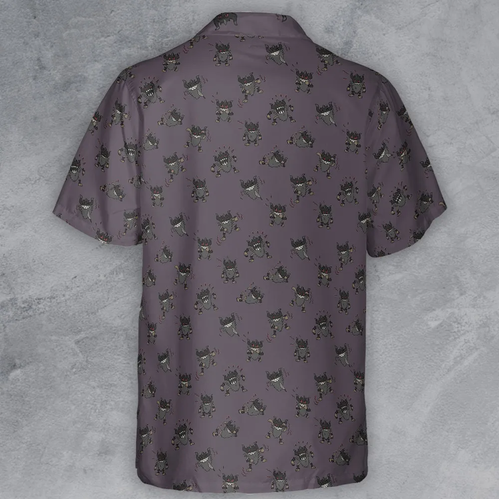 Perrrrrserker Pokemon Pattern Button Down Shirt - 3