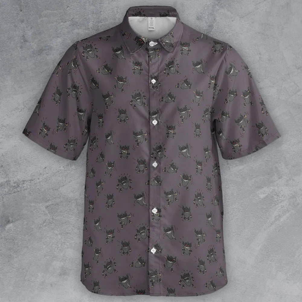 Perrrrrserker Pokemon Pattern Button Down Shirt - 2