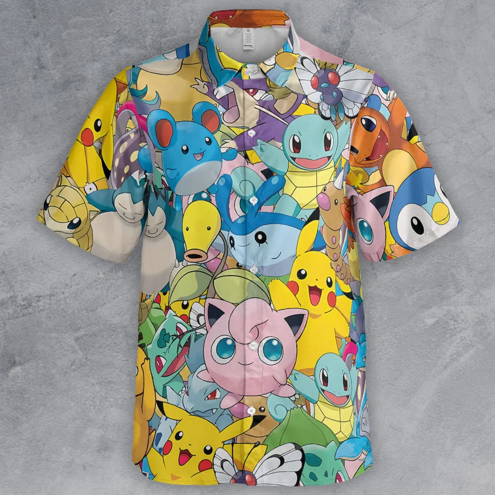 Magical Creatures Pokemon Button Down Shirt - 2