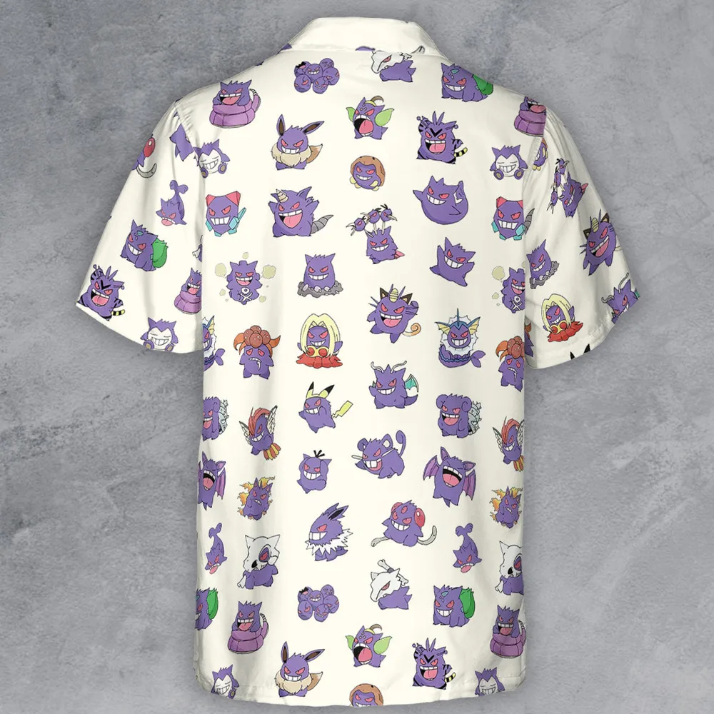 Gengar Cosplay Pokemon Button Down Shirt - 3