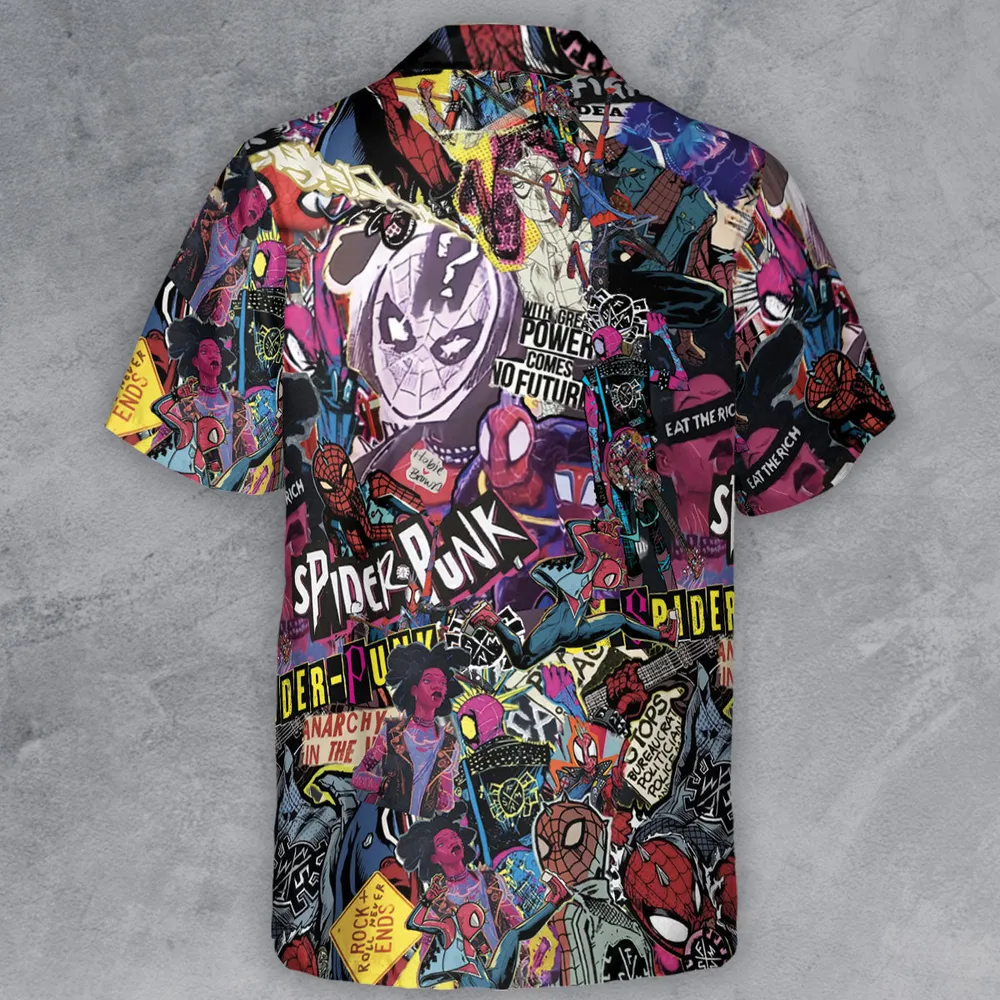 Spider-Punk Get Punked Across Spider-Verse Button Down Shirt - 3
