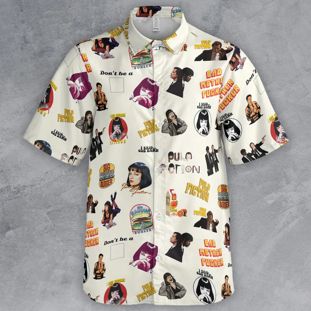 Pulp Fiction Pattern Button Down Shirt - 2