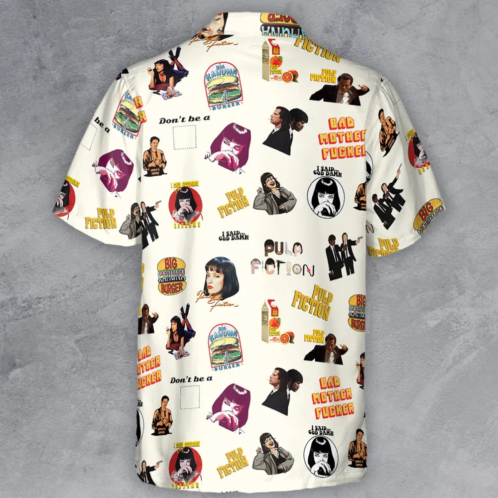 Pulp Fiction Pattern Button Down Shirt - 3