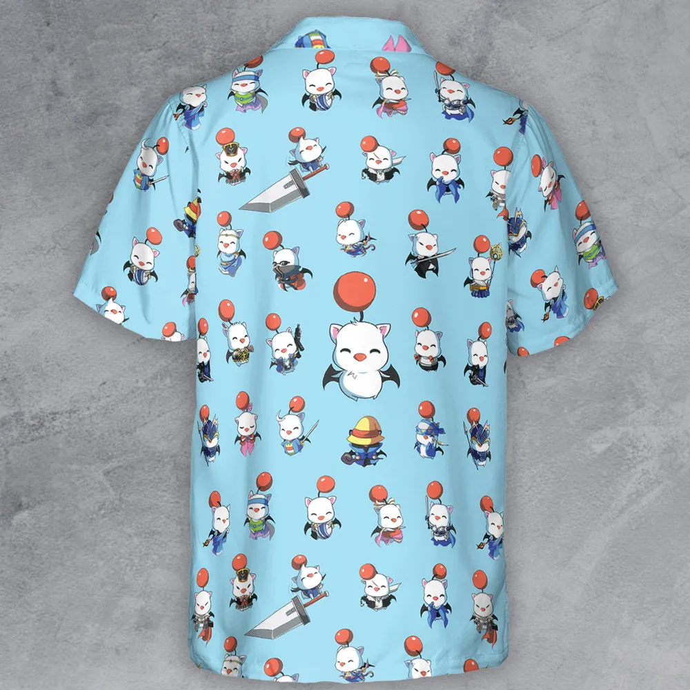 Cute Moogle Final Fantasy Button Down Shirt - 3
