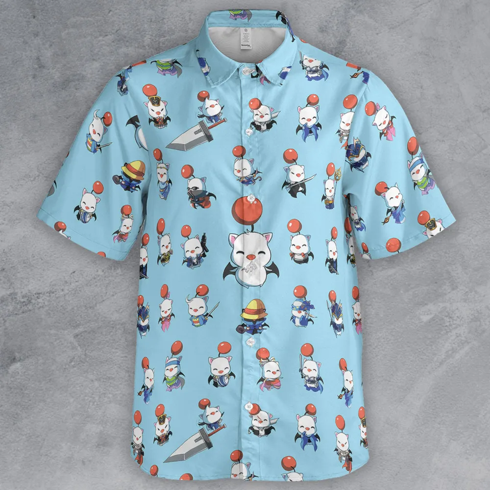 Cute Moogle Final Fantasy Button Down Shirt - 2