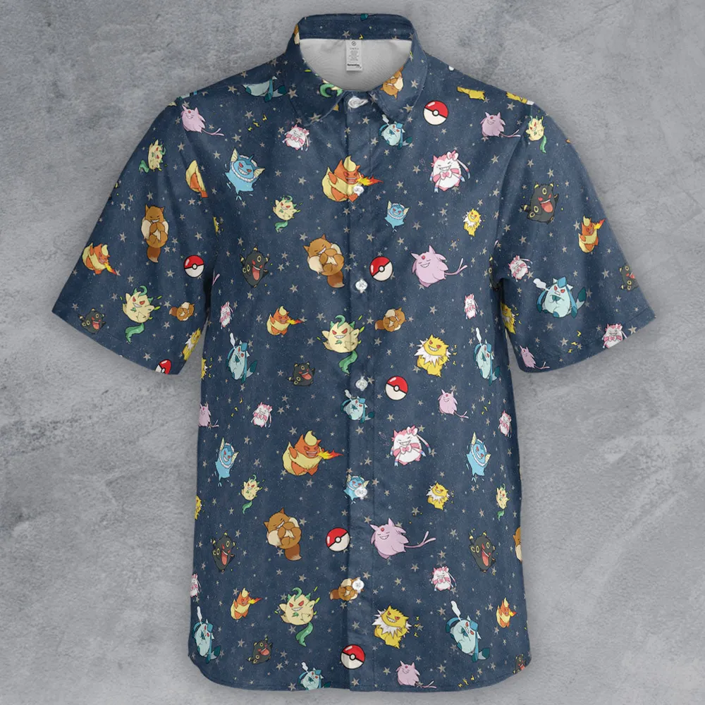 Gengar as Eevee The Eeveelutions Pokemon Button Down Shirt - 2