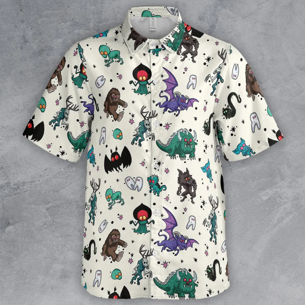 Cryptids of the Americas Cryptozoology Cryptids Monster Button Down Shirt - 2