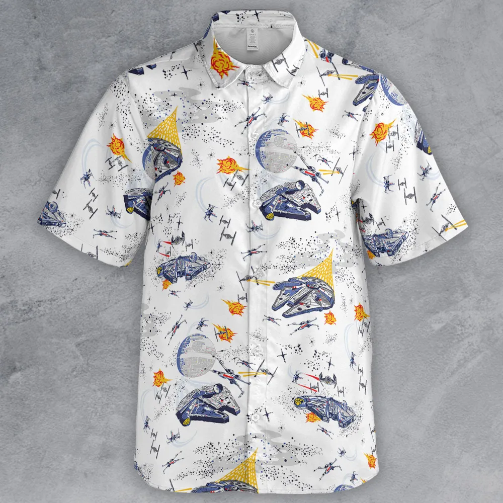 Millennium Falcon Patterns Star Wars Button Down Shirt - 2