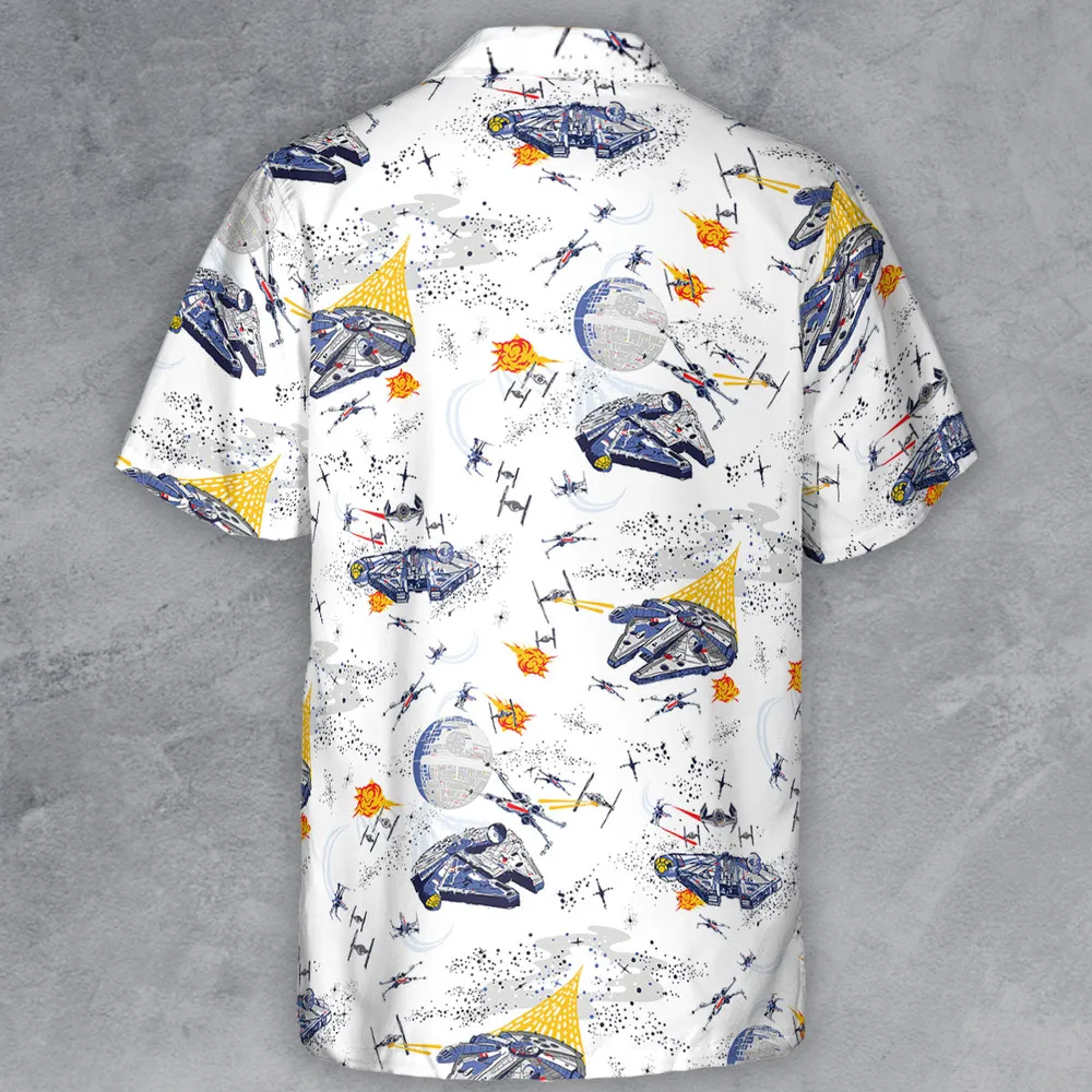 Millennium Falcon Patterns Star Wars Button Down Shirt - 3