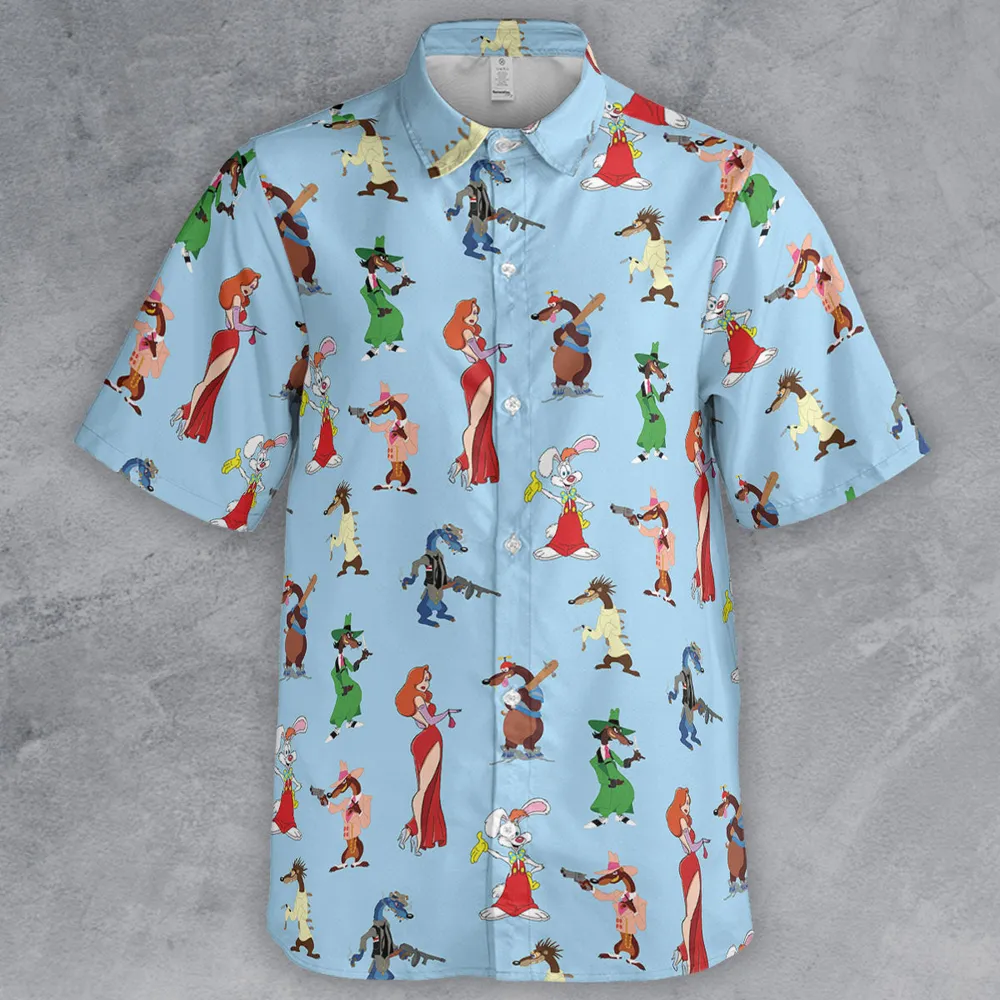 Roger Rabbit Jessica Rabbit The Weasels Who Framed Roger Rabbit Pocket Button Down Shirt - 2
