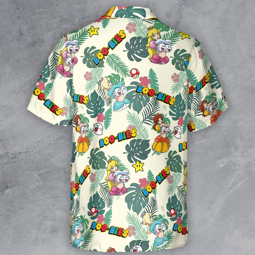 Super Mario Boo-Bies Pattern Button Down Shirt - 3