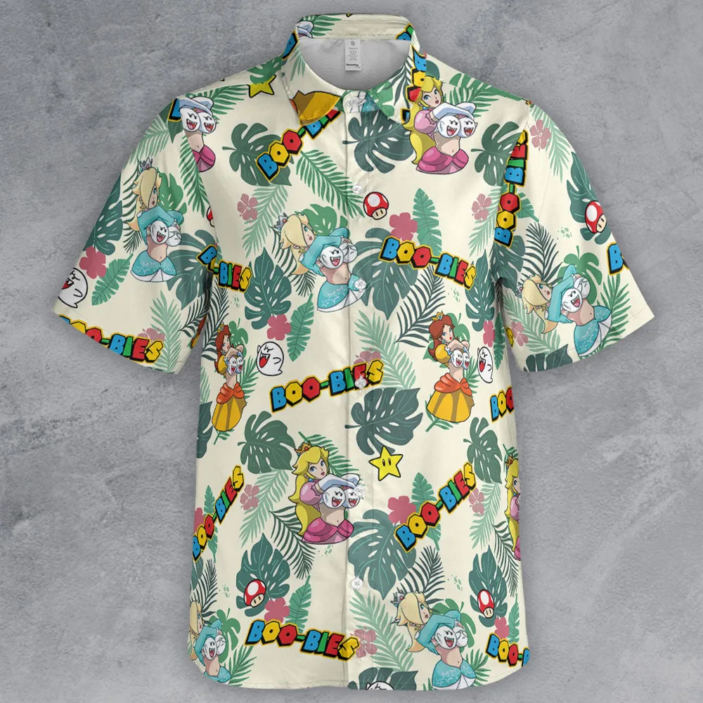 Super Mario Boo-Bies Pattern Button Down Shirt - 2