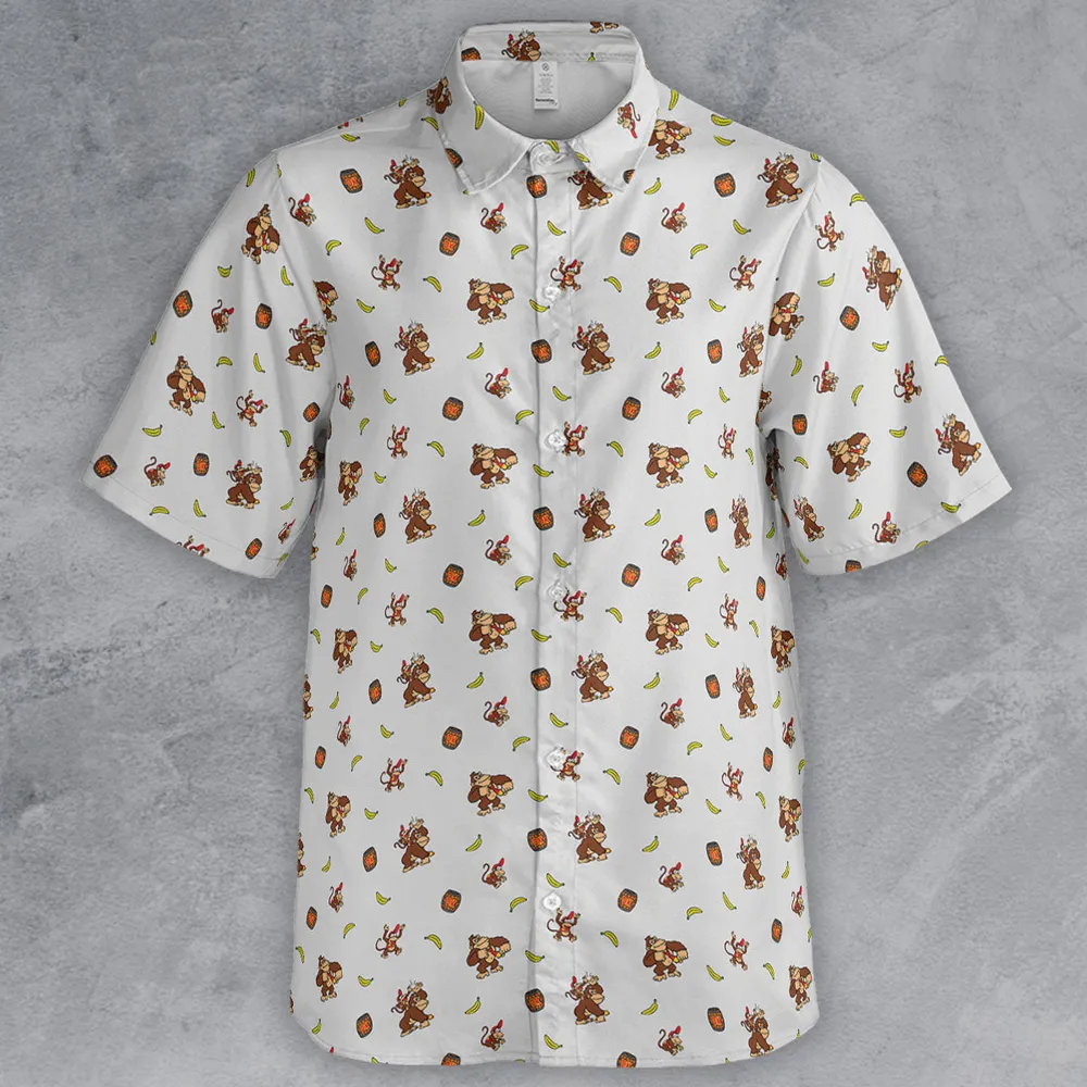 Nintendo Donkey Kong Characters Pattern Button Down Shirt - 2