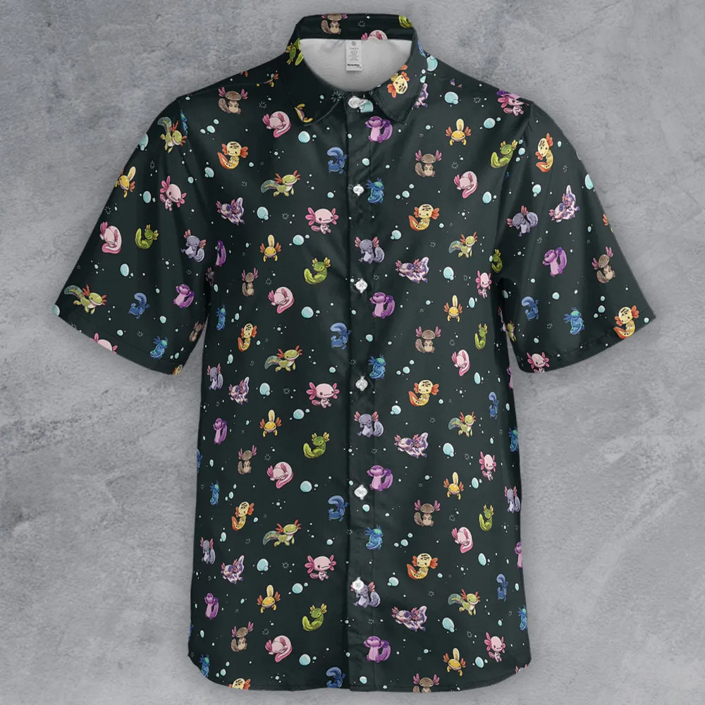Axolotls Of The World Pattern Button Down Shirt - 2