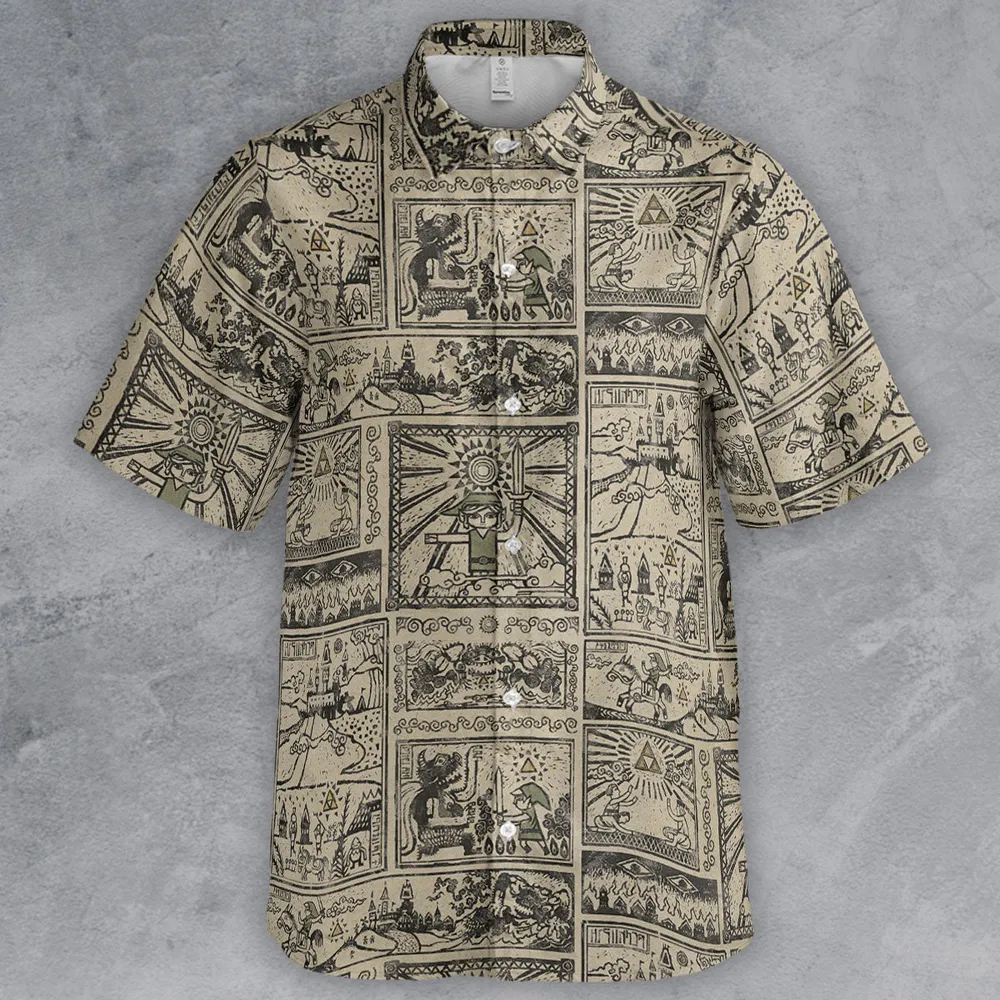 Zelda Story Of The Hero Time Legend Button Down Shirt - 2