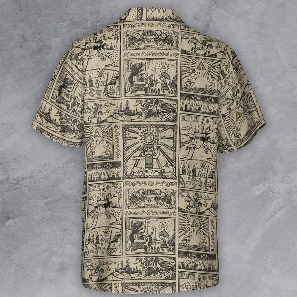 Zelda Story Of The Hero Time Legend Button Down Shirt - 3