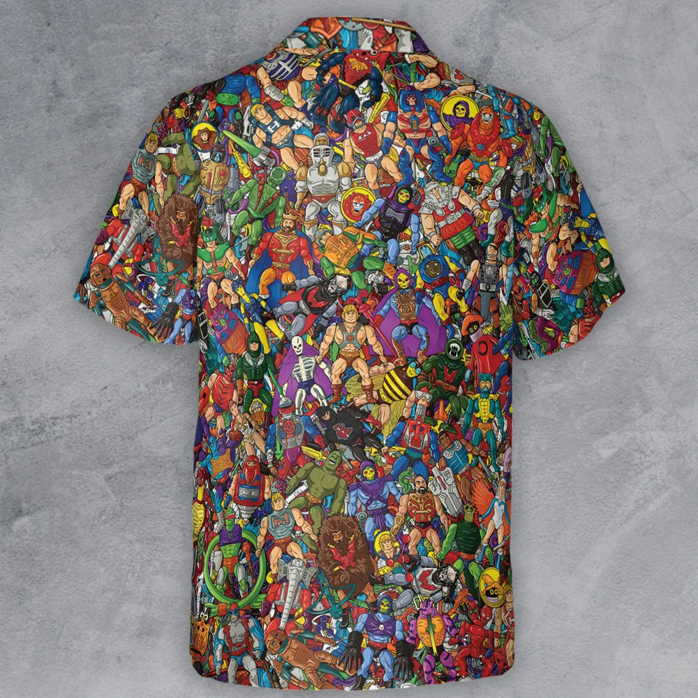 MOTU's Characters Figure Pattern He-man and The Masters of The Universe Button Down Shirt - 3