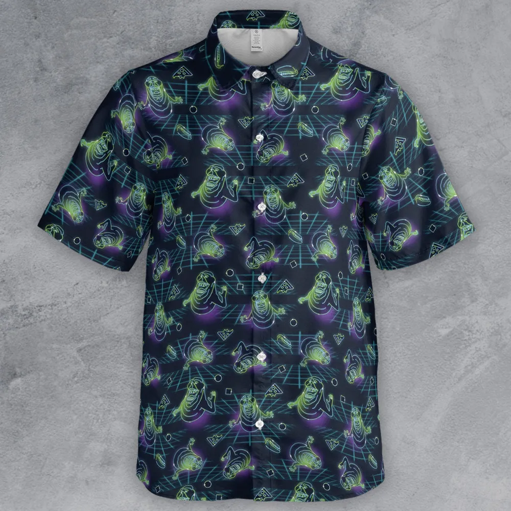 The Real Ghostbusters Slimer Classics Retro Button Down Shirt - 2