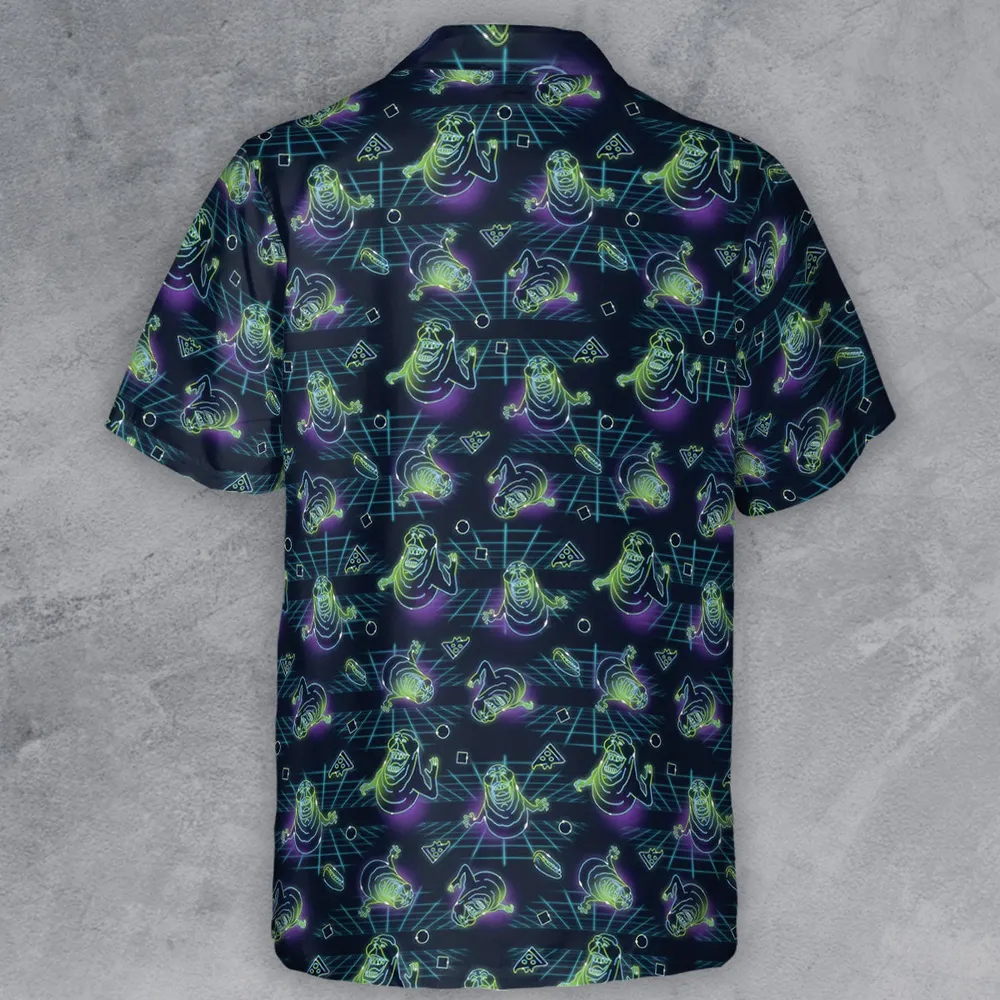 The Real Ghostbusters Slimer Classics Retro Button Down Shirt - 3