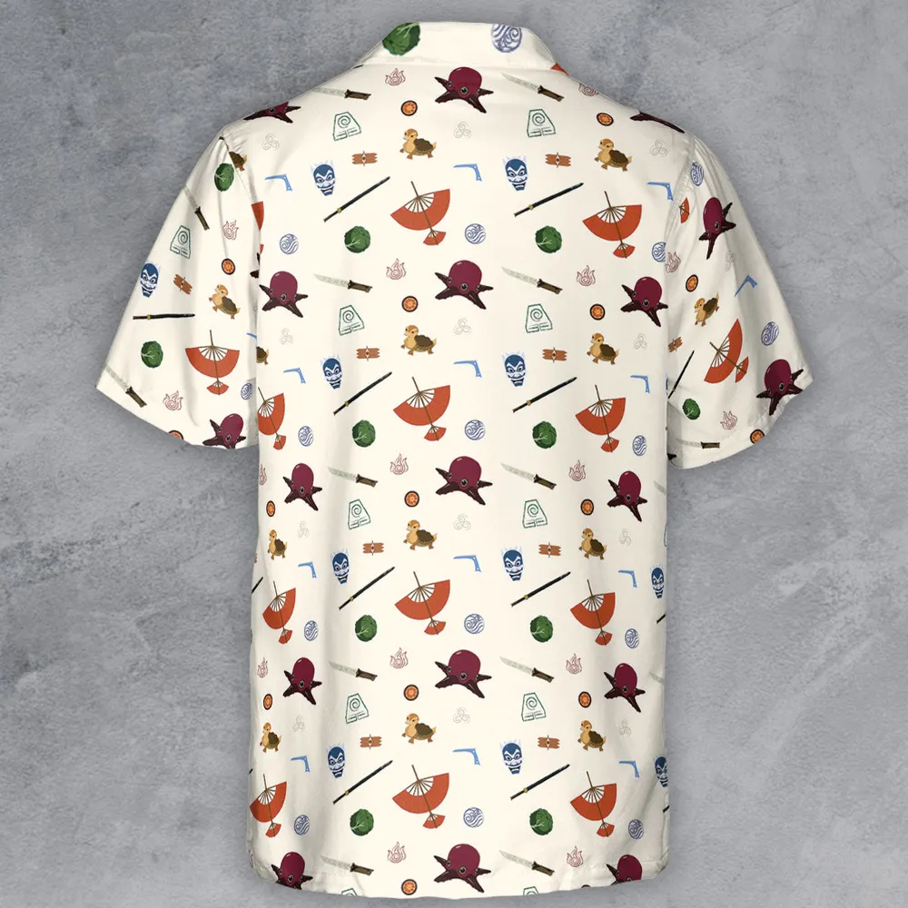Avatar The Last Airbender Medley Pattern Button Down Shirt - 3