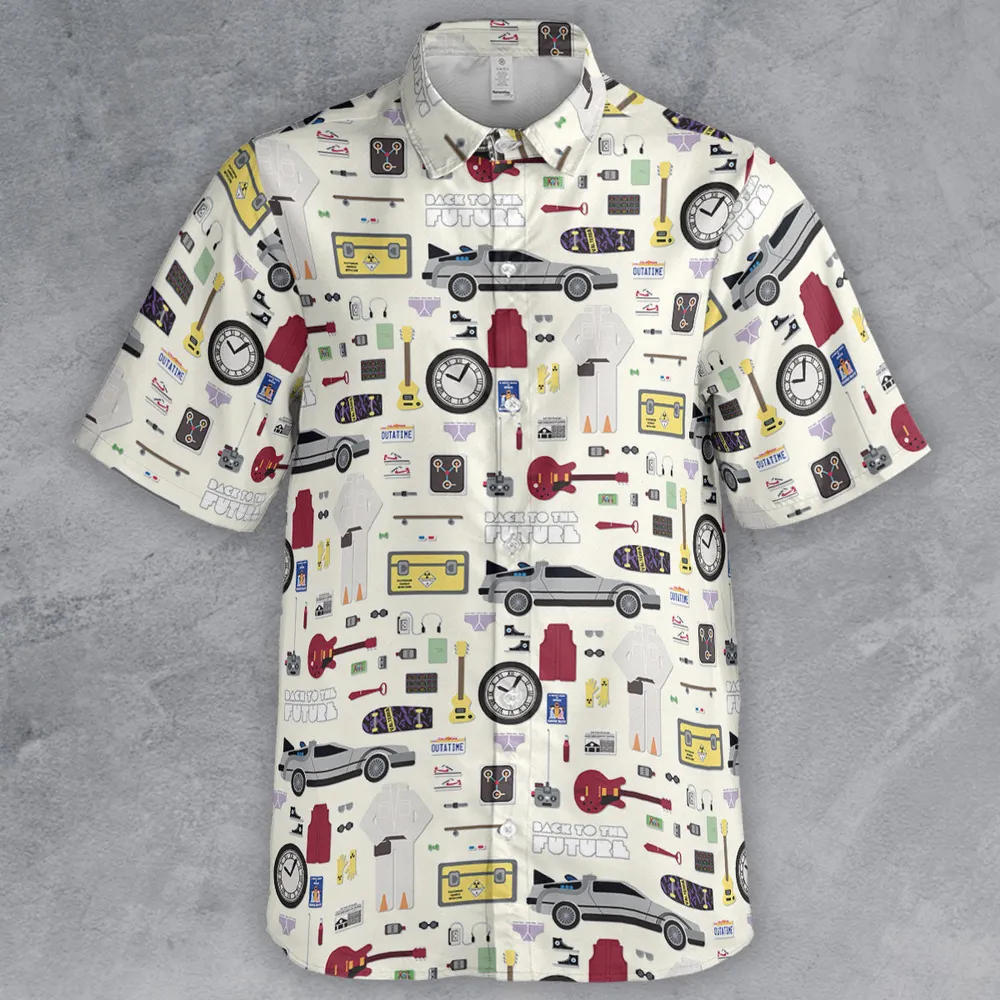 Back to the Future Pattern Button Down Shirt - 2