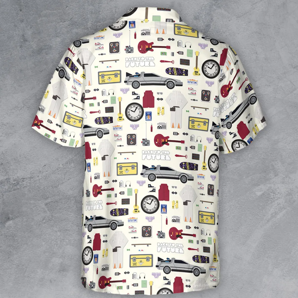 Back to the Future Pattern Button Down Shirt - 3
