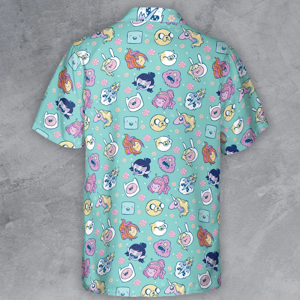 Adventure Time Floral Pattern Button Down Shirt - 3
