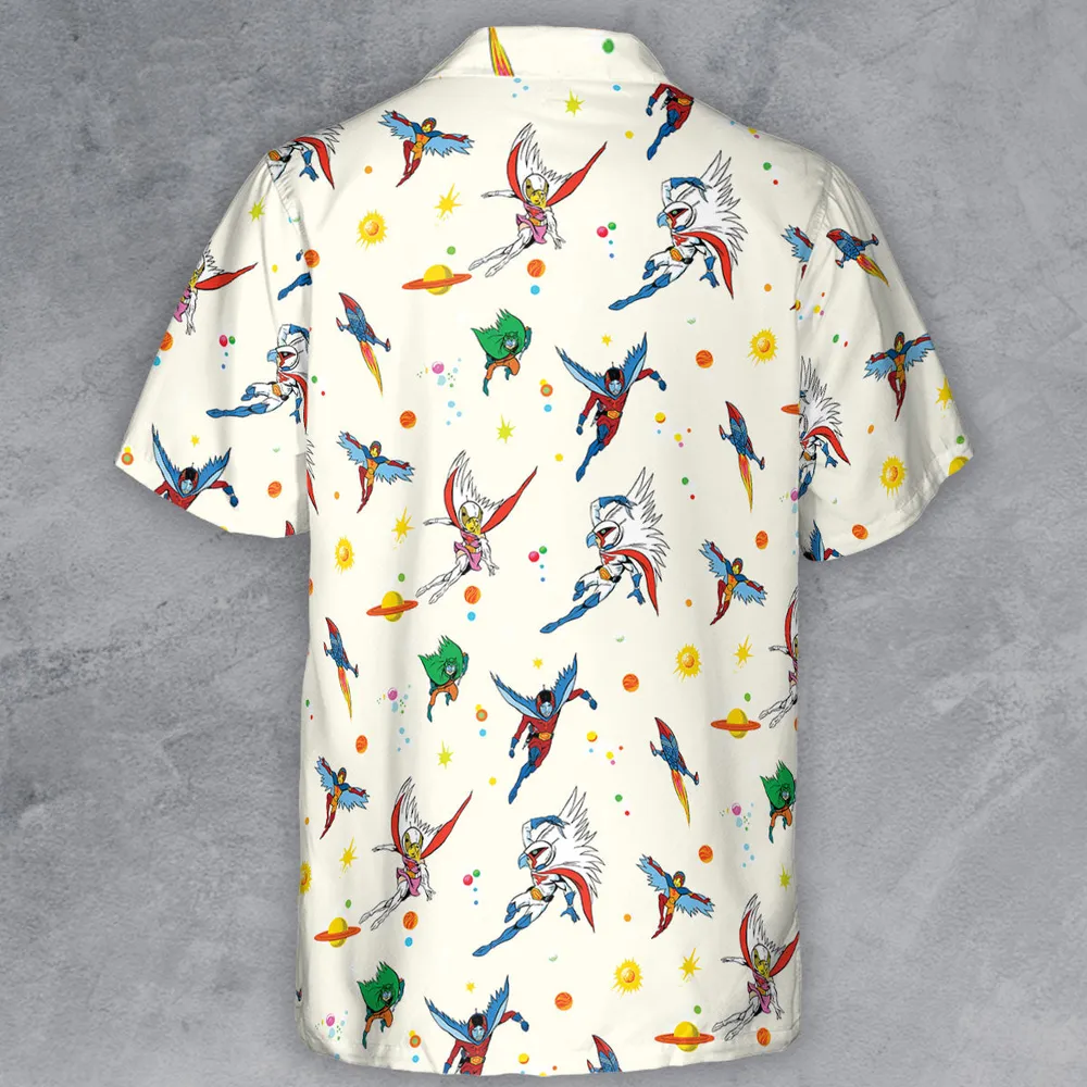 Battle of the Planets Pattern Button Down Shirt - 3