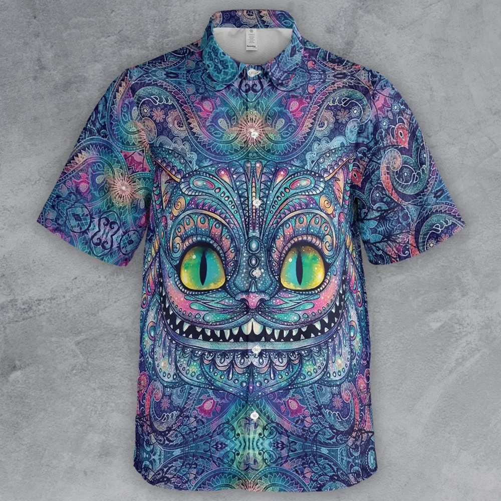 Cheshire Cat Alice In Wonderland Button Down Shirt - 2