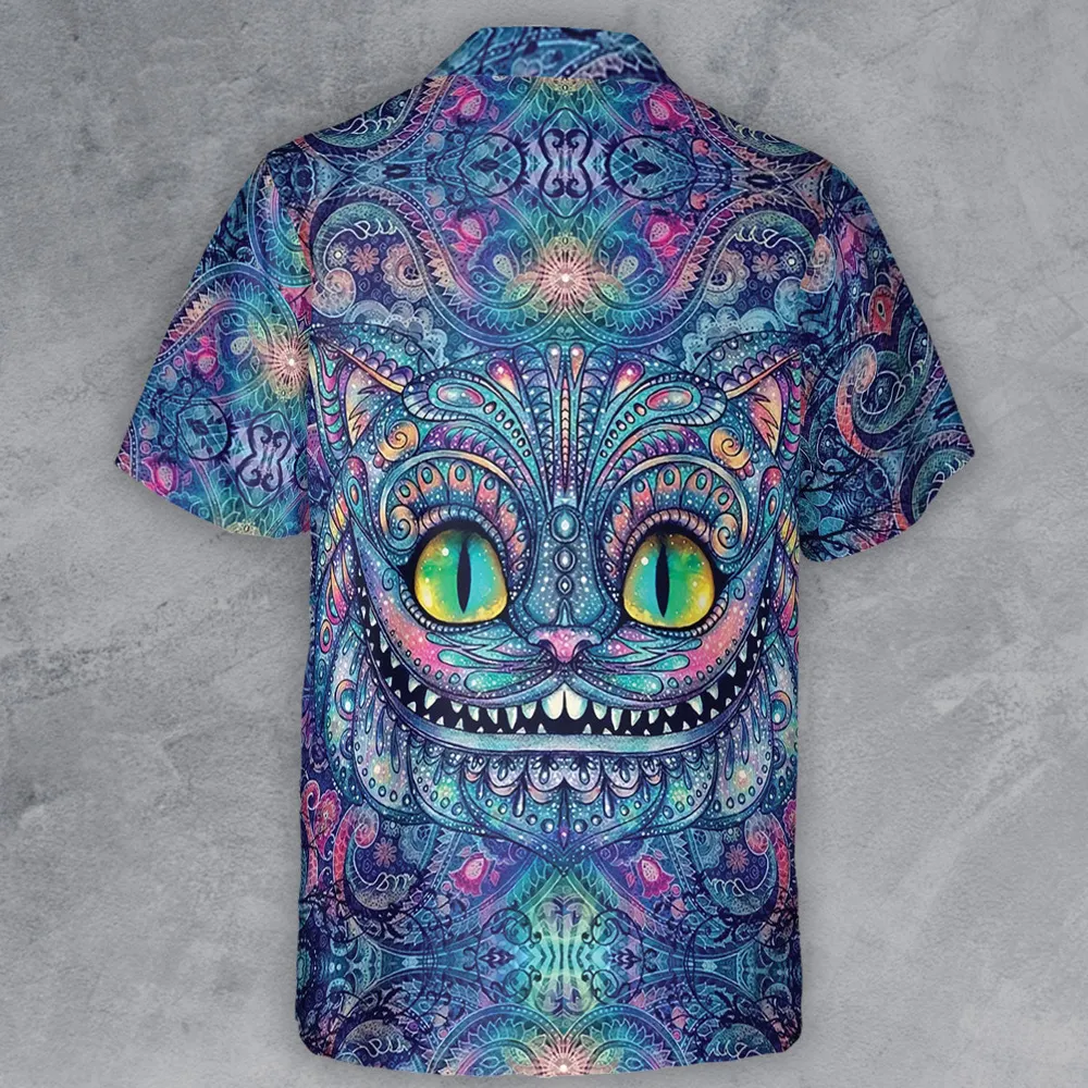 Cheshire Cat Alice In Wonderland Button Down Shirt - 3