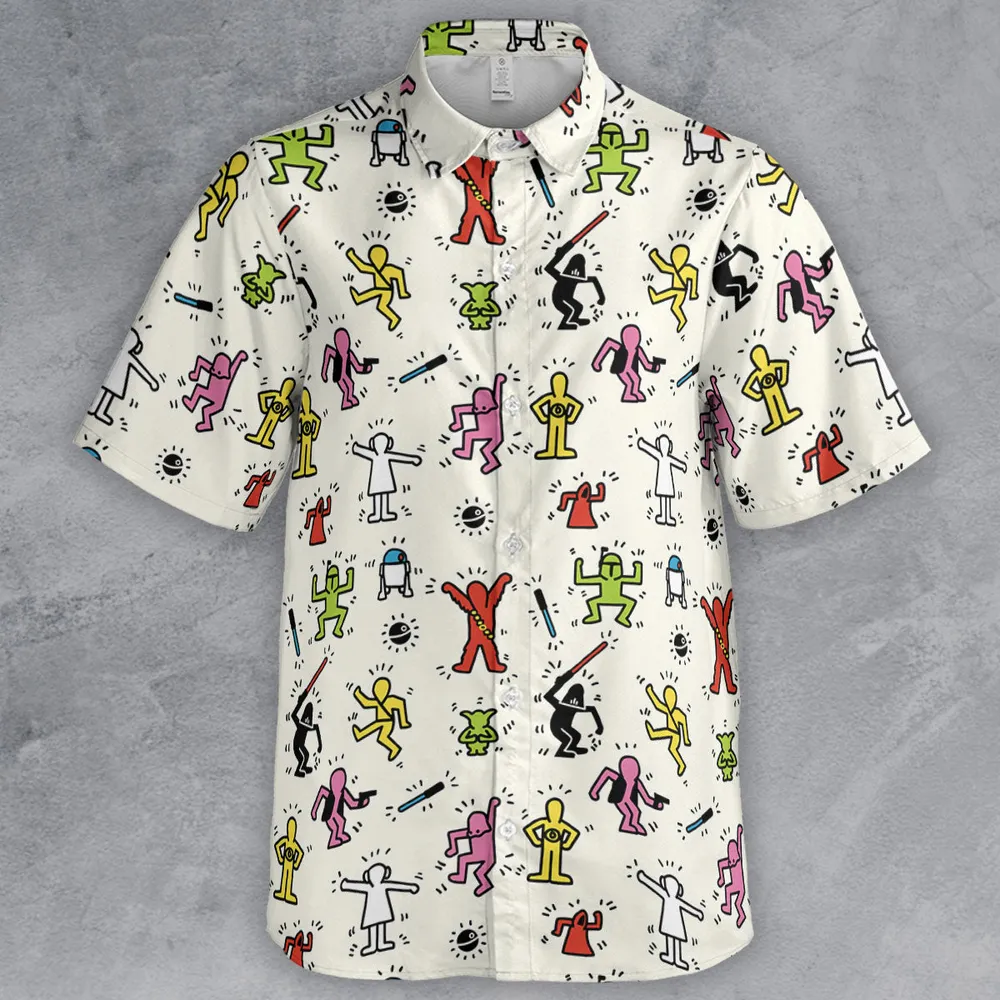 Pop Wars Star Wars Pop Art Pattern Button Down Shirt - 2