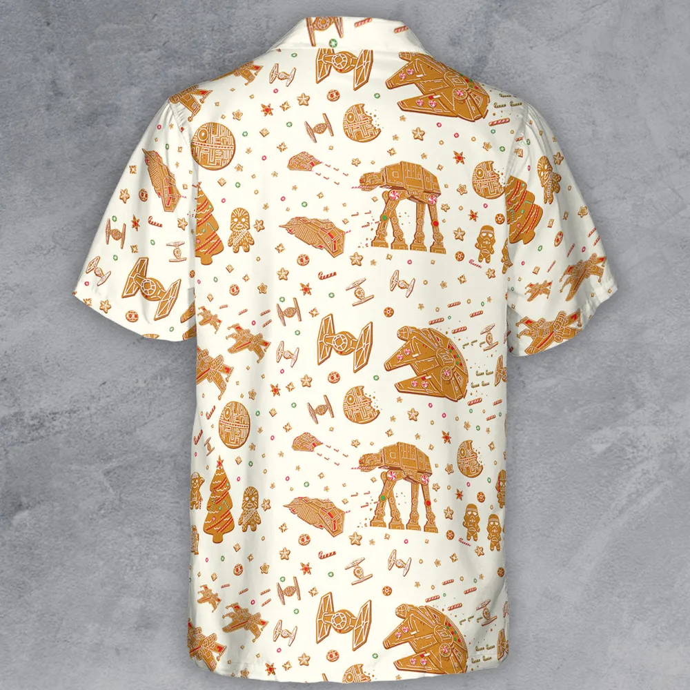 Gingerbread Christmas Star Wars Button Down Shirt - 3