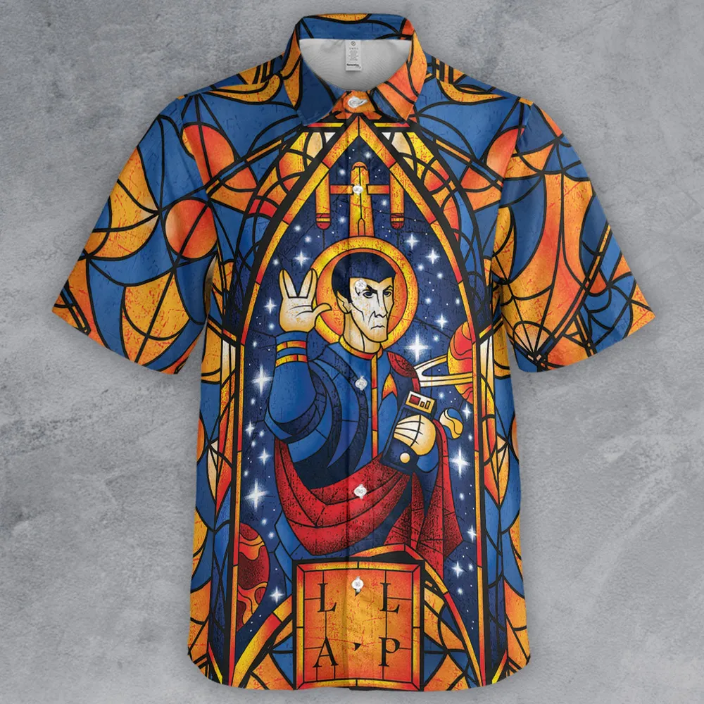 Stained Glass Star Trek Button Down Shirt - 2