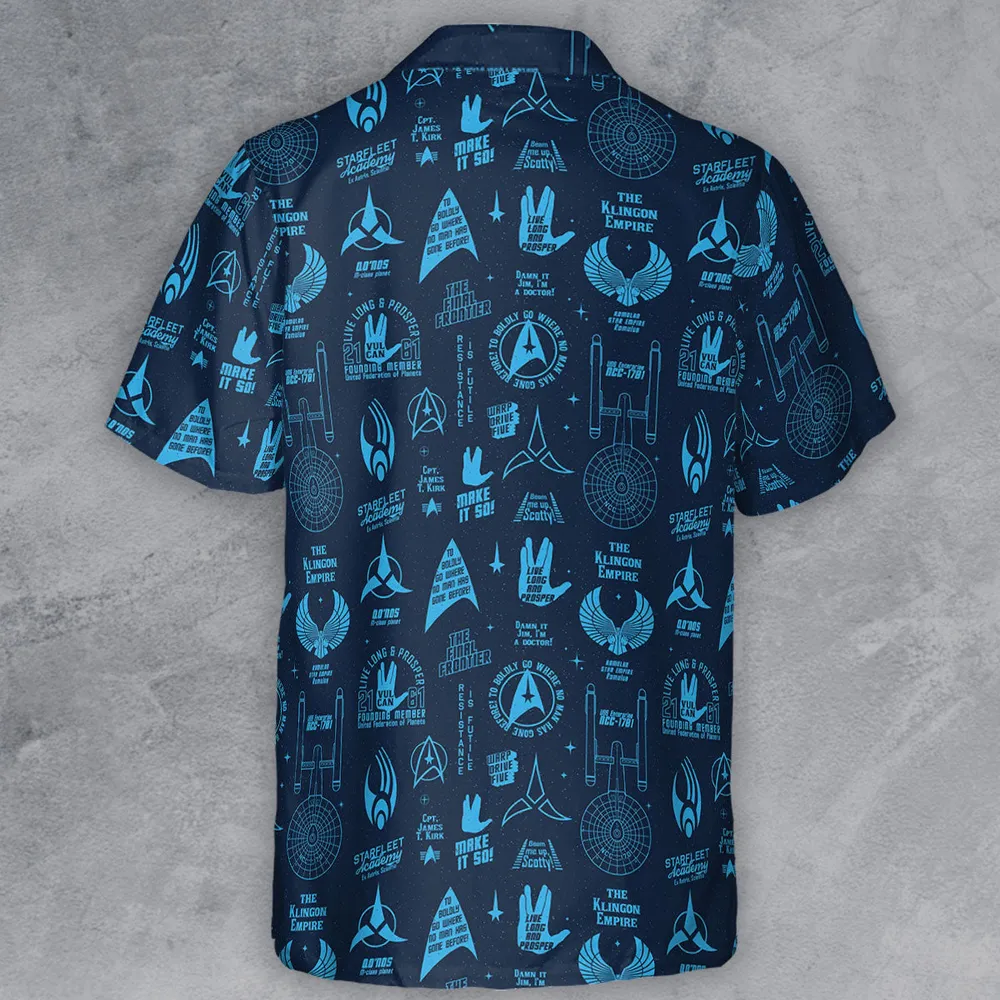 Trekkie Star Trek Pattern Button Down Shirt - 3