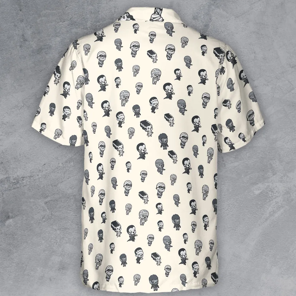 Baby Monsters Pattern Button Down Shirt - 3