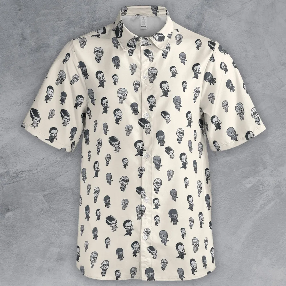 Baby Monsters Pattern Button Down Shirt - 2