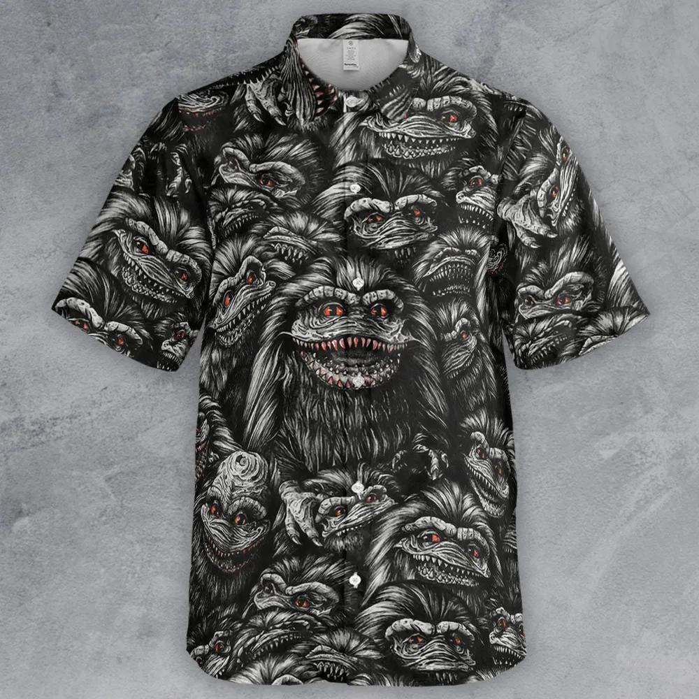 Critters Pattern Halloween Button Down Shirt - 2