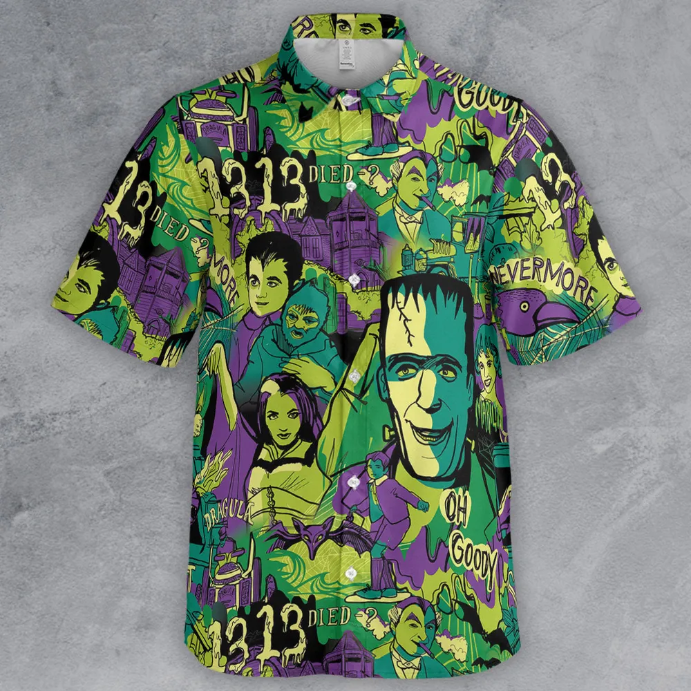 Oh Groovy Frankenstein Universal Horror Button Down Shirt - 2