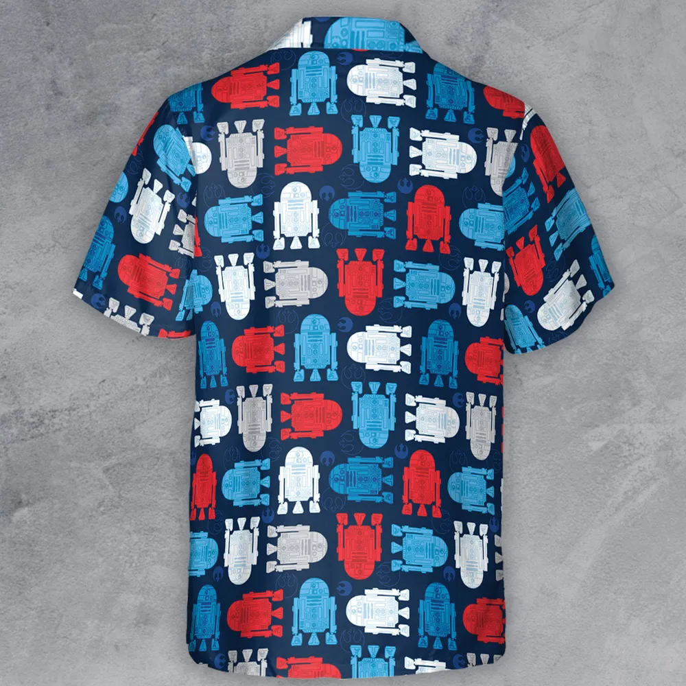 R2-D2 Star Wars 4th of July Pattern Button Down Shirt - 3