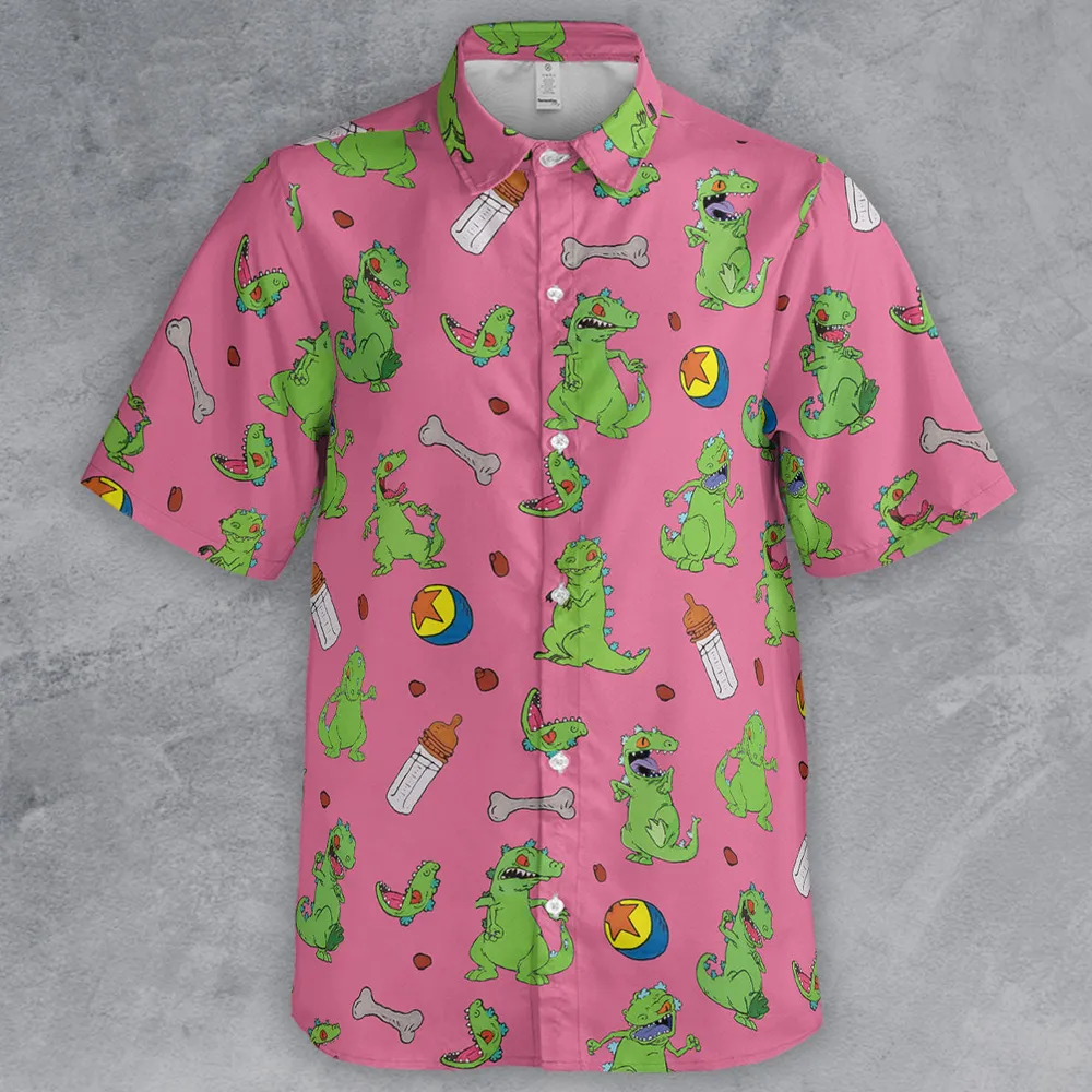 Rugrats Reptar Pattern Button Down Shirt - 2