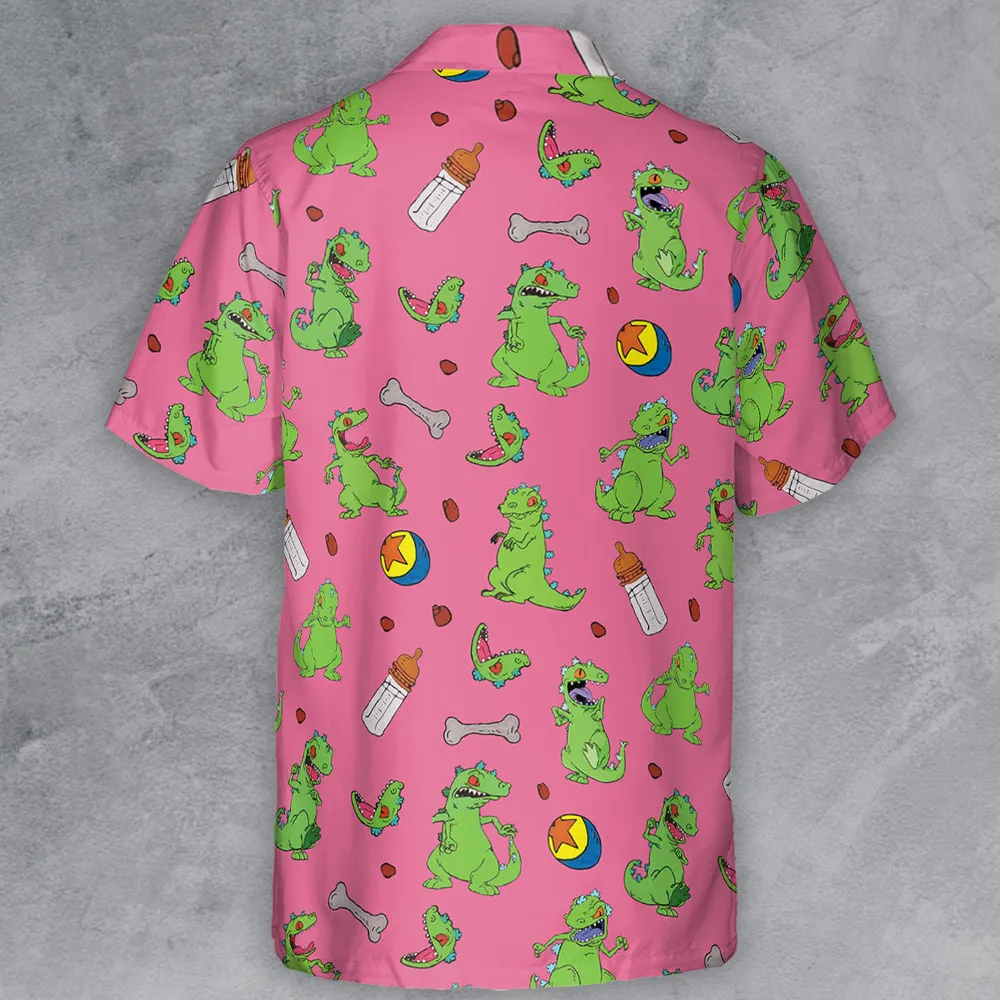 Rugrats Reptar Pattern Button Down Shirt - 3