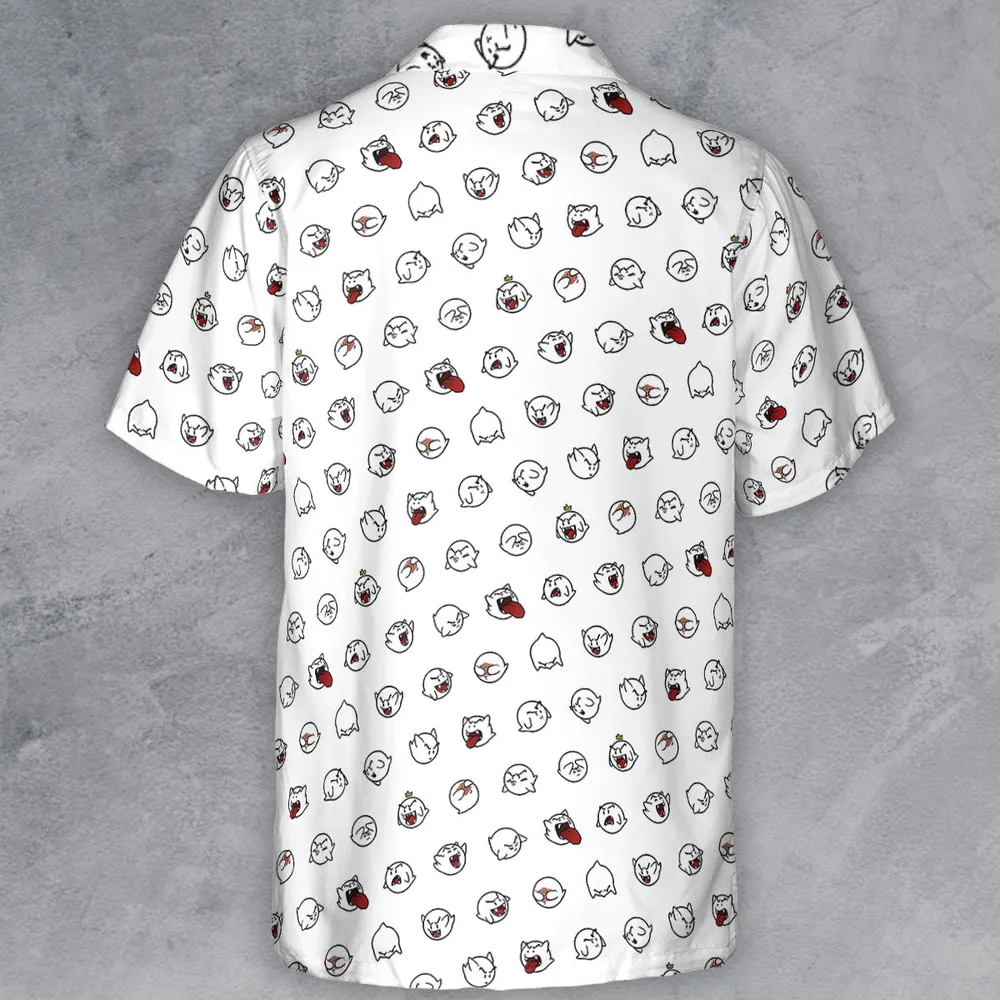 Super Mario Boo Pattern Button Down Shirt - 3