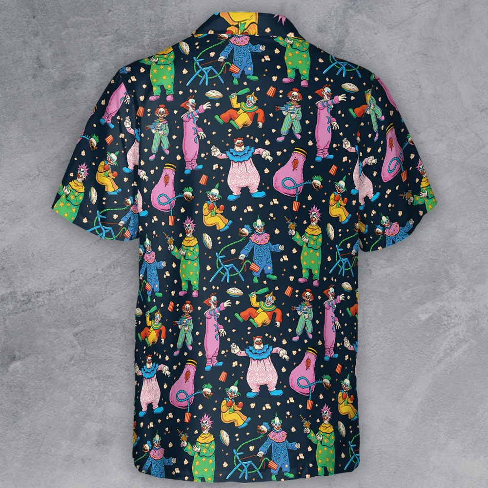 Clowns Popcorn Killer Klowns from Outer Space Pattern Button Down Shirt - 3