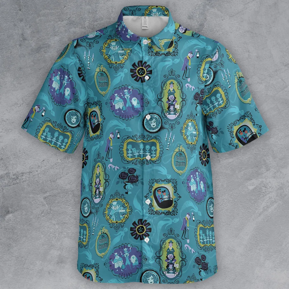 Haunted Mansion Pattern Button Down Shirt - 2